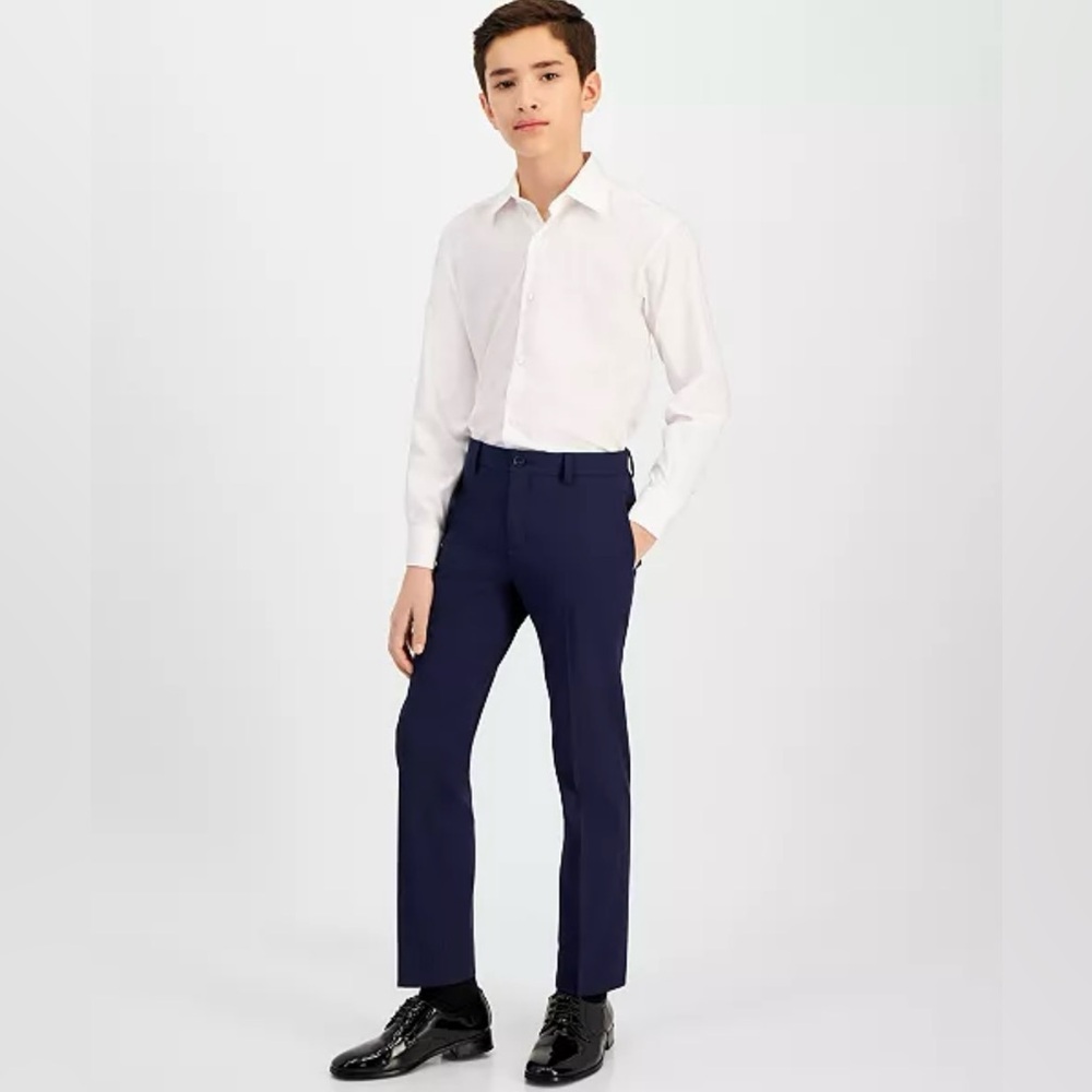 Michael Kors Big Boys Classic Fit Stretch Dress Shirt - White Size 18